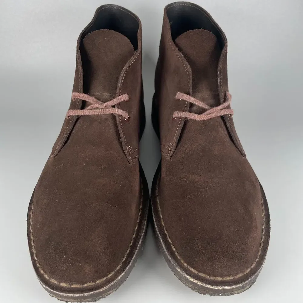 Clarks Men's Size 10 M Brown Suede Chukka Ankle Boots Lace Up Casual Walking GUC